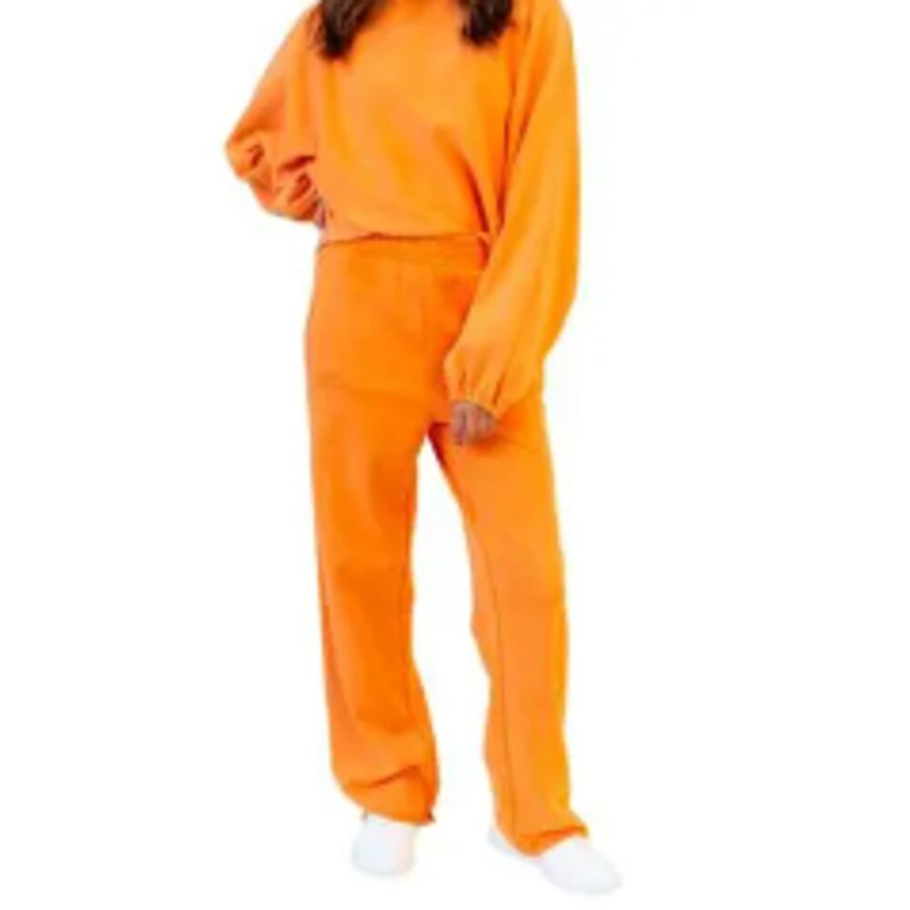 Sadie & Sage Washed Orange Clubs Terry Sweatsuit sz S